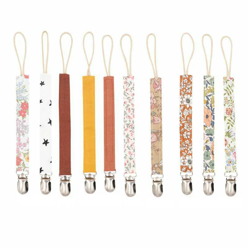 

Baby Pacifier Clip dummy Cotton Linen Soother Chain Clips Leash Belt Holder Infant Feeding Accessories