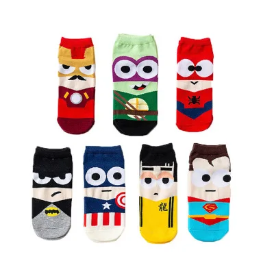 

YUELI Marvel movie ankle socks cartoon men socks happy bulk wholesale women make your own socks, Pure color