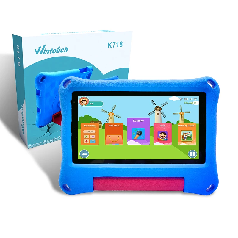 

Wintouch K718 7 Inch 1024*600 Ips Android 10 Mtk6582 1.2ghz Quad-core Kids Learning Tablet Pc For Education