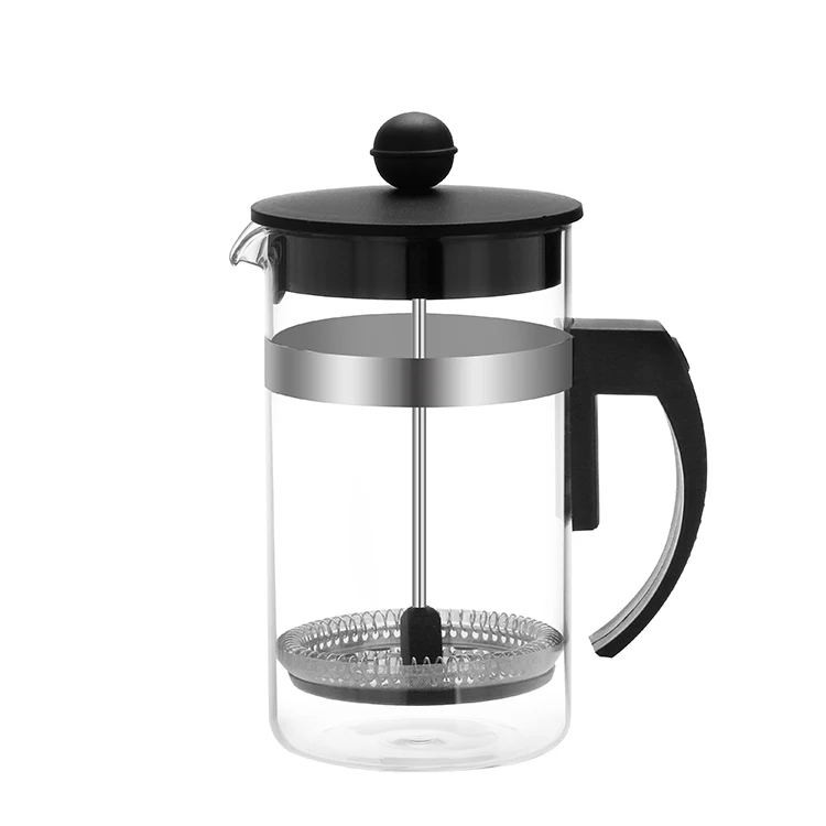 

600ml Plastic Coffee Maker Machine 304 Stainless Steel Coffee Maker French Press Pot Coffee Maker, Black