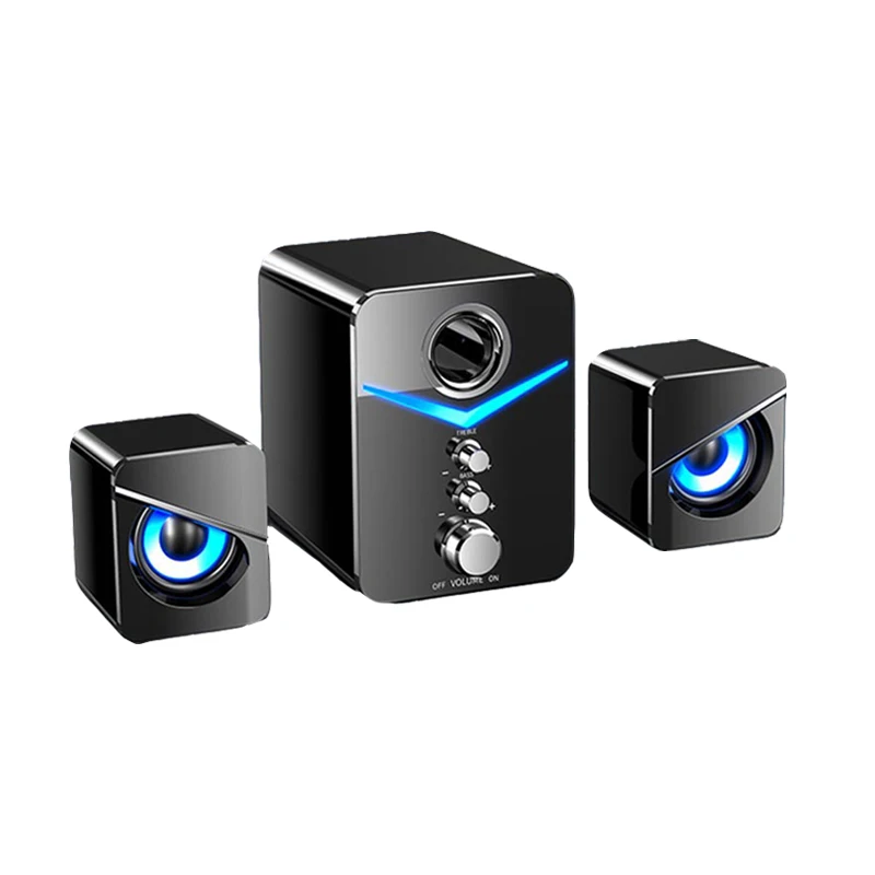 

D-221 3 In 1 Home Speaker Set Usb Powered Sound Box Atmosphere Lamp For Pc Smart Phone 3.5mm Wired Computer Pc Speakers