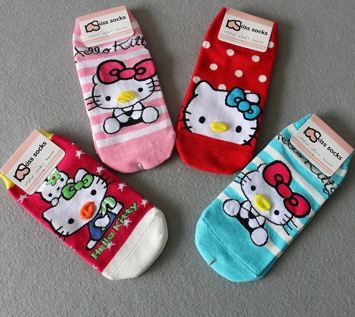 

Cat Socks Cartoon Women's Hosiery Boat Hosiery Boneless Stitching Big Kids