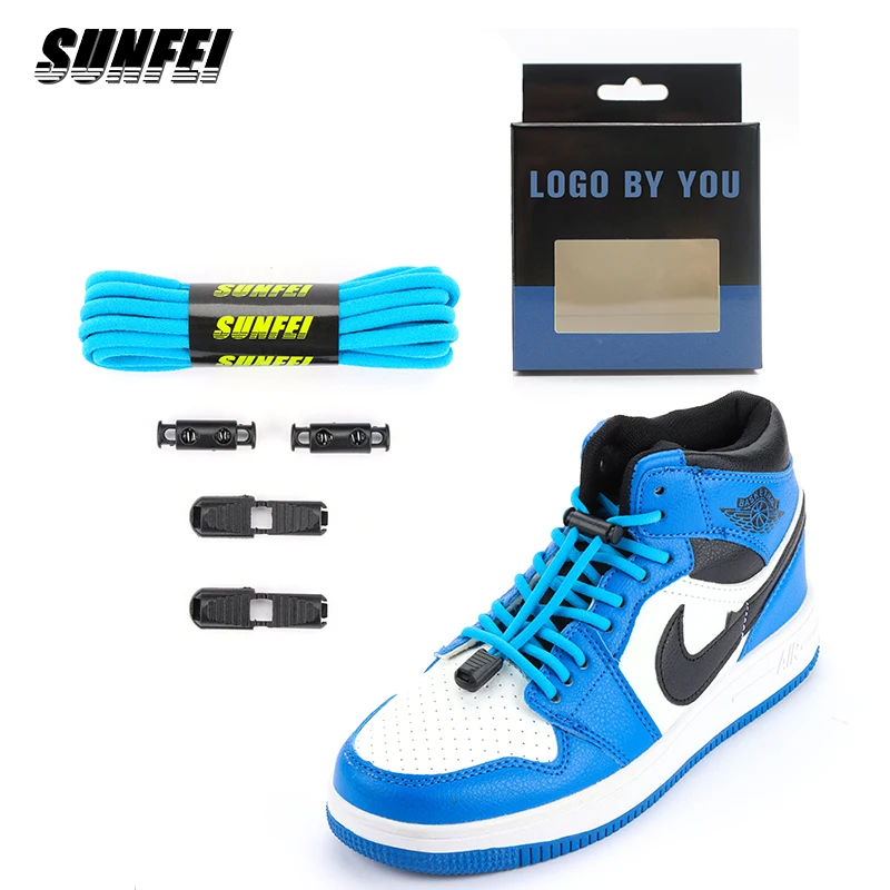 

sunfei Elastic no tie shoelaces Double hole lock custom quickest semicircle shoelace sneaker rope laces no tie laces