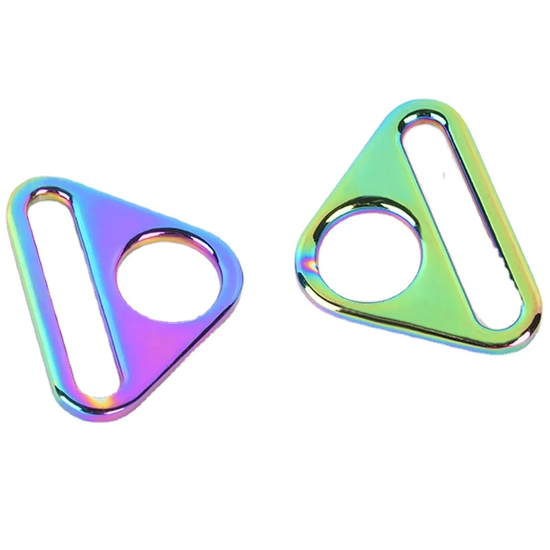 

Triangle Bag Buckle, Handbag Triangle Bag Strap Connector, Ring Buckle For Bag Making, Rainbow color