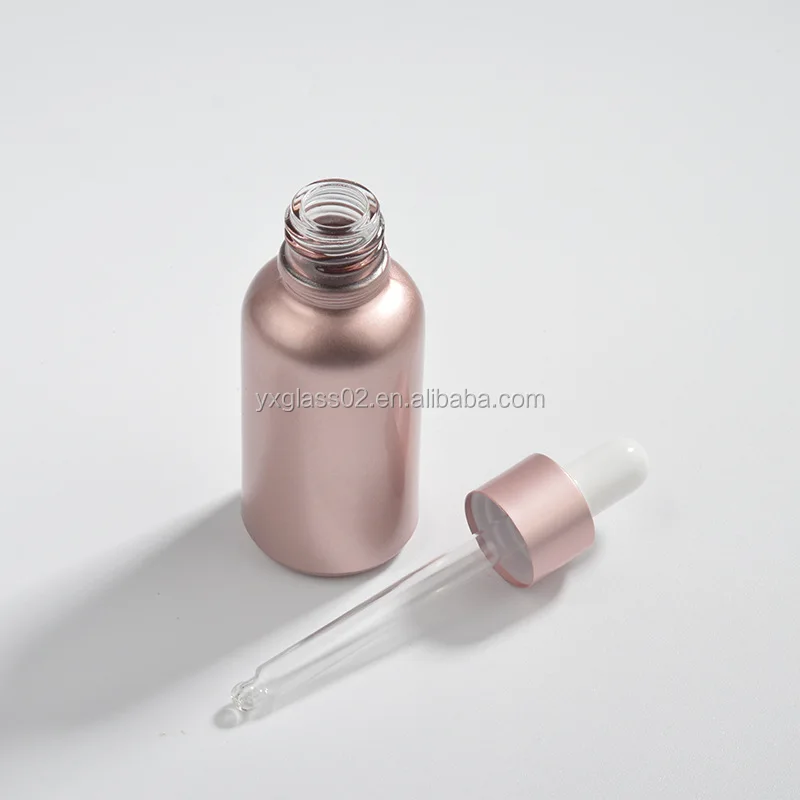 Rose gold essential oil glass bottle10ml 15ml 30ml serum glass bottle Dropper bottle manufacture