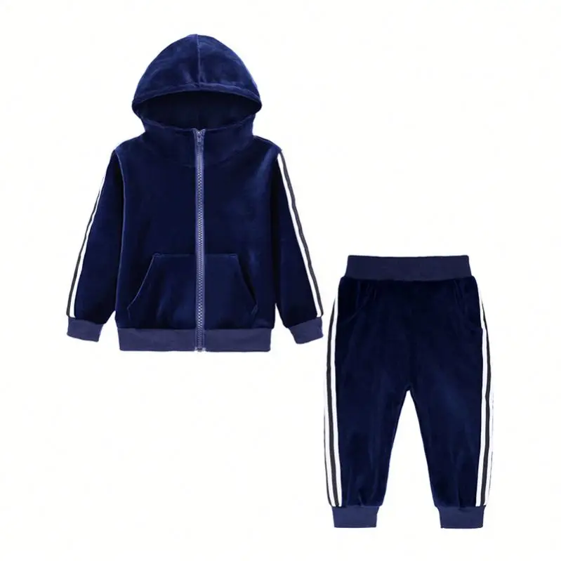 

864 Baby Boys Velvet Sport Suit Long Sleeves Clothing Set Pullover Hoodies Outfit Girls Sweatshirt Trousers Children Kid Clothes