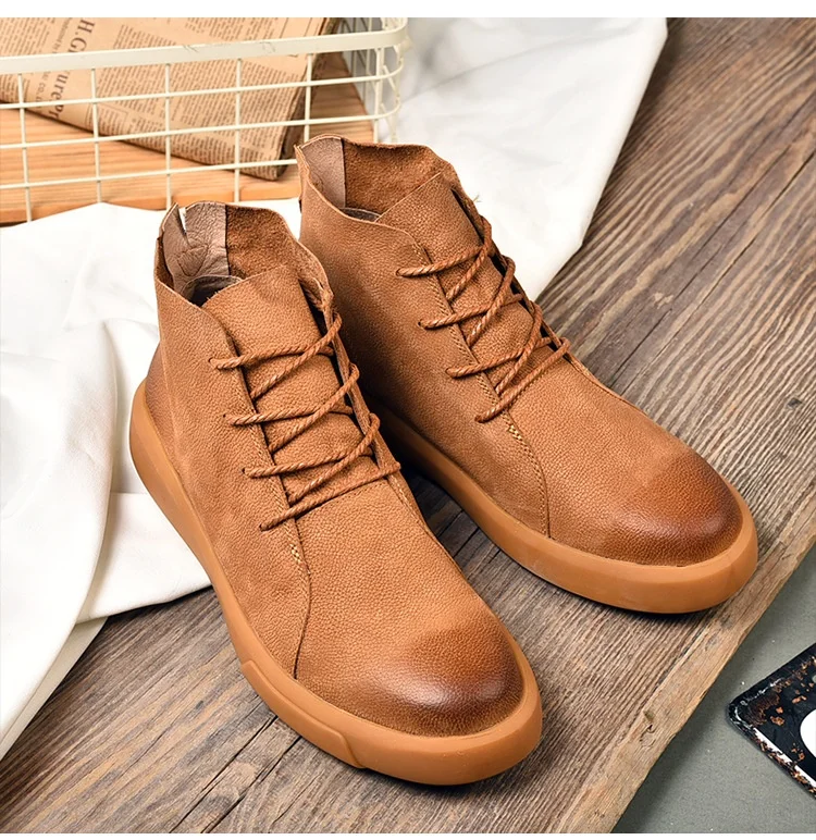 

Autumn And Winter New High-Top Tooling Boots Fashion Trend Men'S Large Size Casual Shoes, Picture