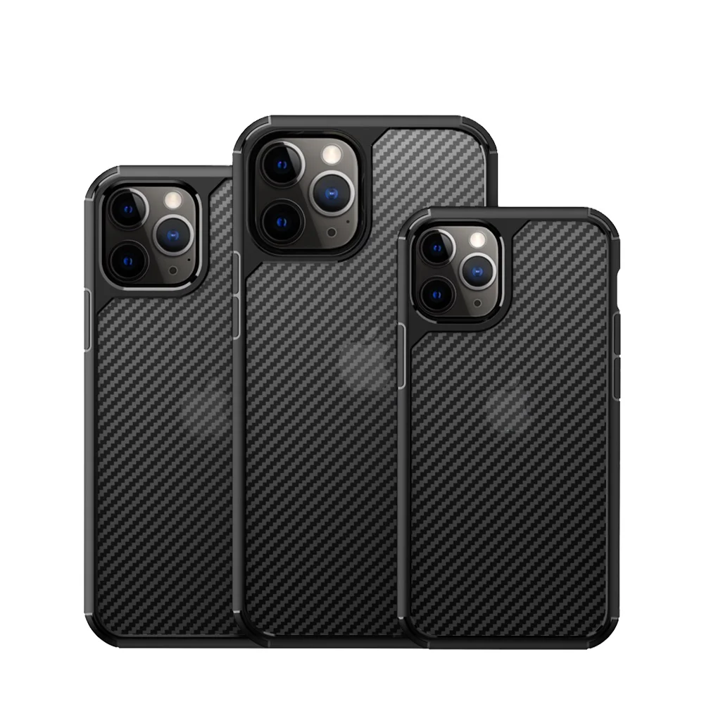 

Carbon Fiber Protective Cases For iPhone Handle Cover Cell phone Bag ipaky Case Anti-drop Shell For iPhone 12 Pro Max 11 PRO