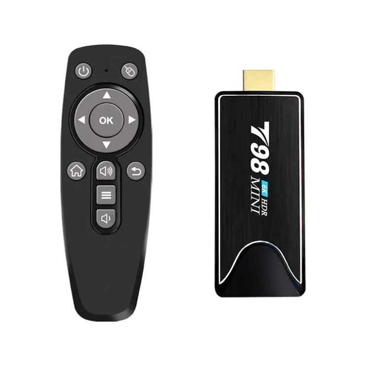 

XIHE Factory Hot Selling Allwinner H6 Quad Core 2GB 16GB T98 MINI PC TV Stick with 2.4G WIFI BT