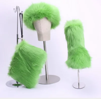 Buy Real Faux Fluffy Fur,Snow Boots 