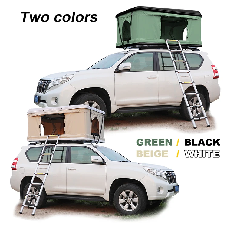 
HOMFUL 24-months Guarantee Travelling Foldable Car Roof Top Tent Hard Shell with free ladder 