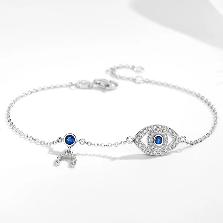 

Factory Direct Custom Jewelry Fashion S925 Sterling Silver Evil Diamond Eye Bracelet
