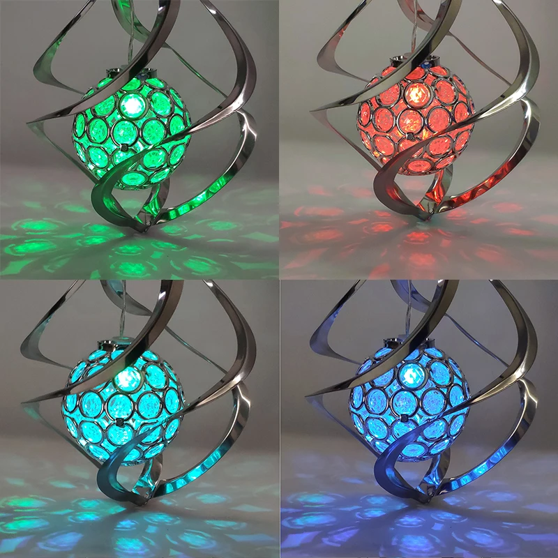 

Solar Powered Mobile Wind Chime LED Outdoor Indoor Color Changing Light, Silvery