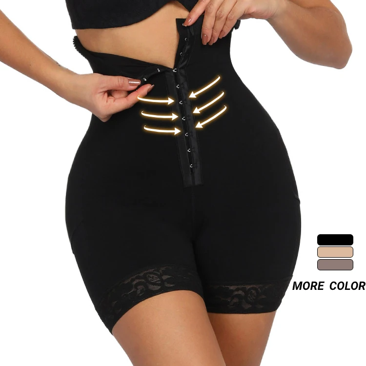 

In Stock Women Lose Fat Tummy Control Adjustable Hook High Waist Hip Enhancer Shapewear Butt Lifter Pants, As show