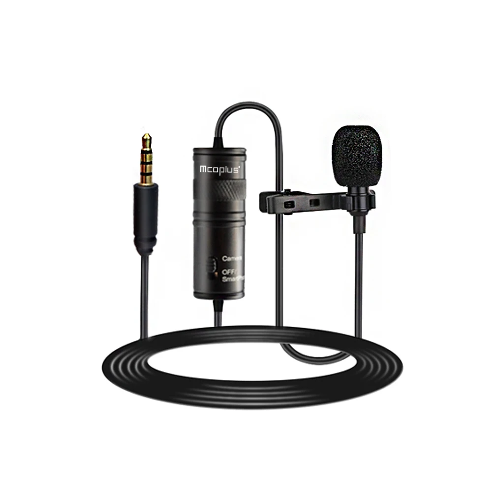 

Mcoplus MCO-LVD600 3.5mm Condenser Metal Lavalier Microphone for iPhone Android Smartphone DSLR Cameras Live broadcasting