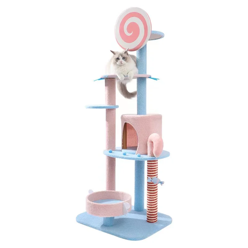

170cm Large Cat Tree Tower Sisal Big Climbing Scratch Pet Scratcher Post Wood Cat toy House, As picture