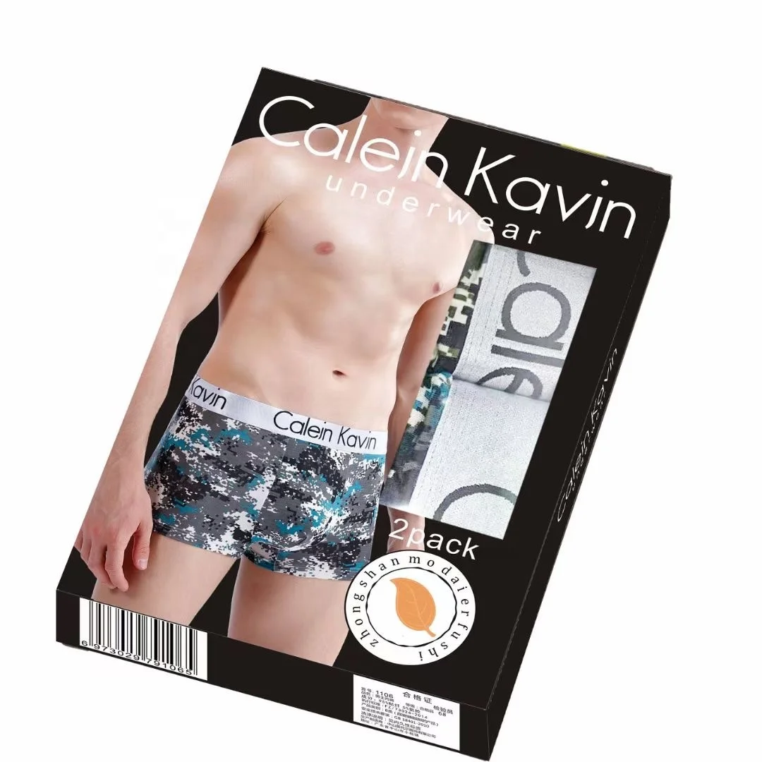 

2Pack Wholesale price viscose printing male underwear mens boxer shorts