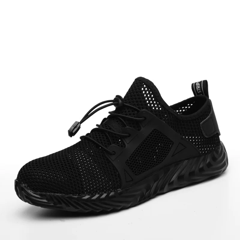 

Safety Shoes Anti-slip Summer Breathable Mesh Steel Toe Labor Protection Shoes for Men and Women, Grey green pink black(yellow sole) black(black sole)
