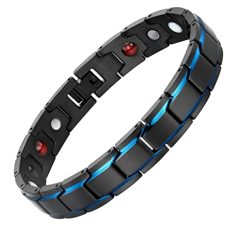 Fashion luxury custom pulseras hombre stainless steel magnetic germanium bracelet wholesale