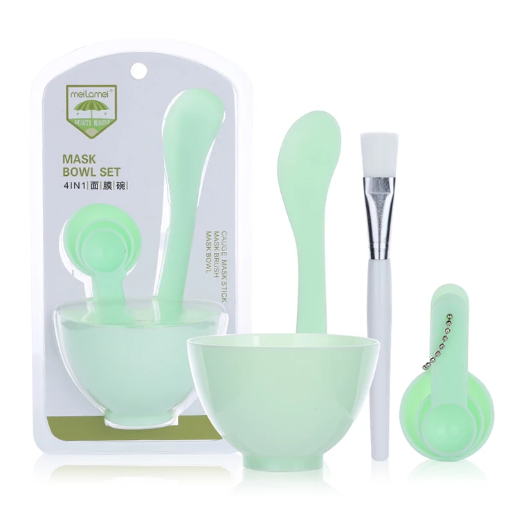 

Plastic Cosmetic silicone Face Mask Bowl And Brush DIY Facial Mixing Bowls Set MLM-H002