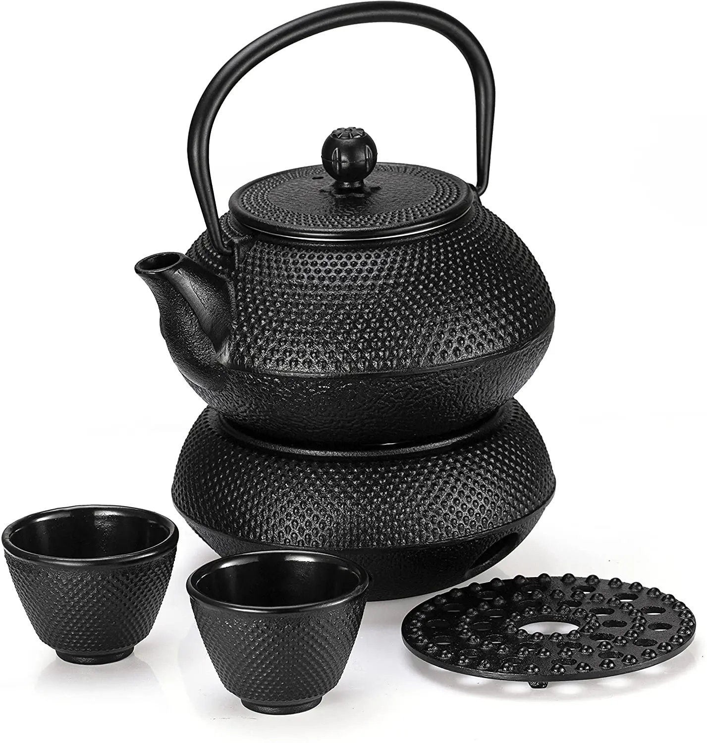 

Energinox Traditional Antique Japanese Black Teapot Cast Iron Tea Cup Set