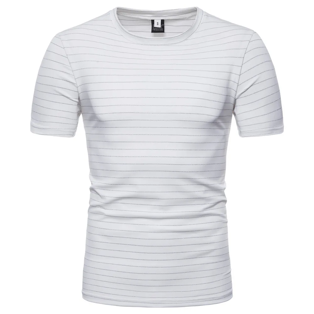 

New men's striped solid color T-shirt