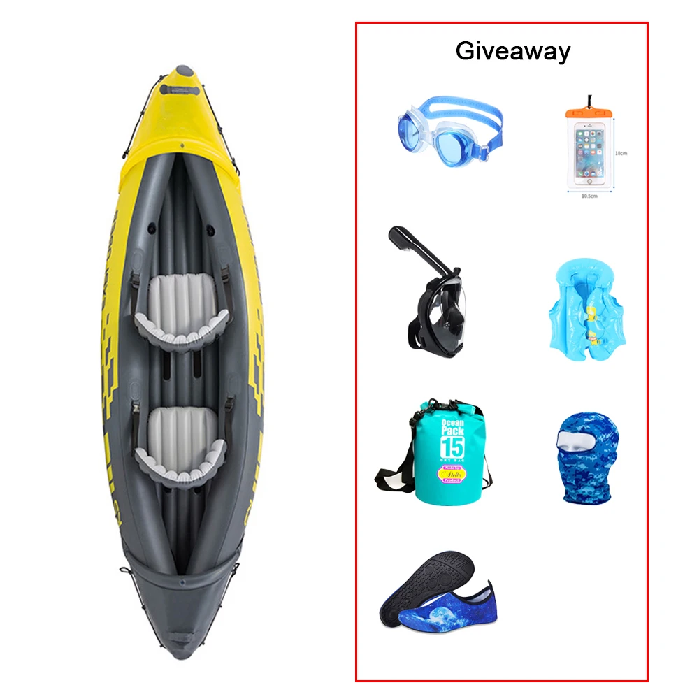 

Wholesale price intex inflatable explorer k2 kayak for 2 people, including 3 gifts to choose from 8, Greyblue