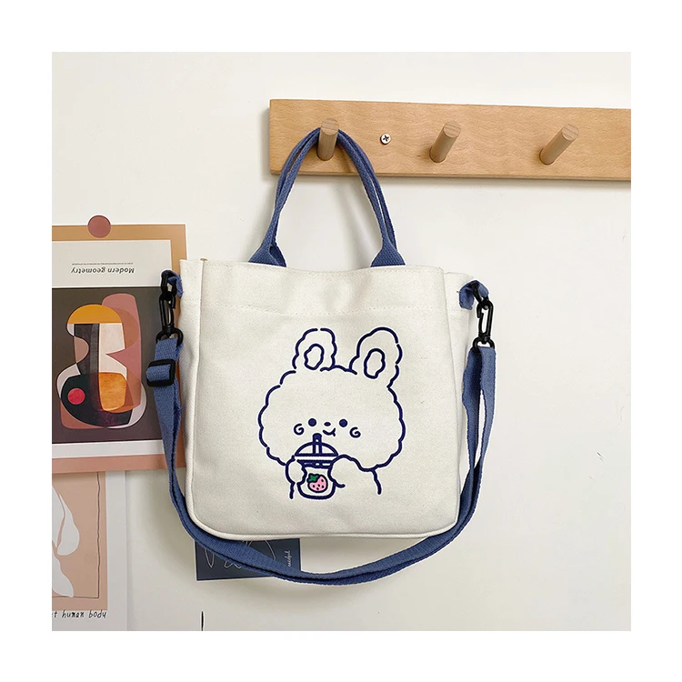 

Cute Print Shopping Bags Reusable Canvas Cotton Grocery Shopping Bag, Customized color