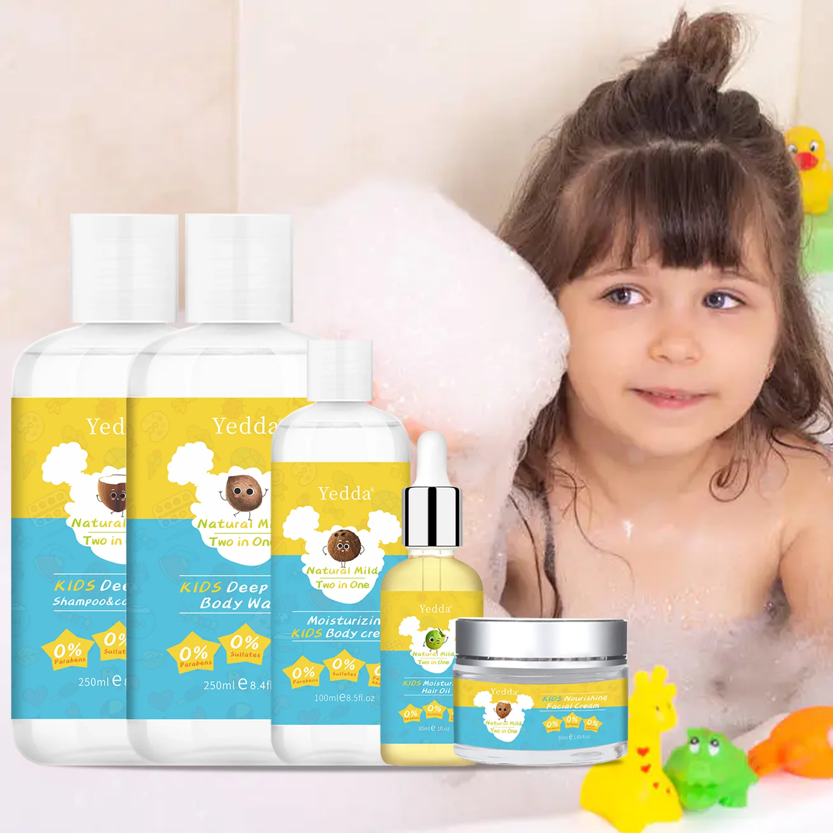 

kids Curly Black Hair Care Set For Hair Detangls Smooth And Moisturizing Private Label baby hair care Customize, White cream