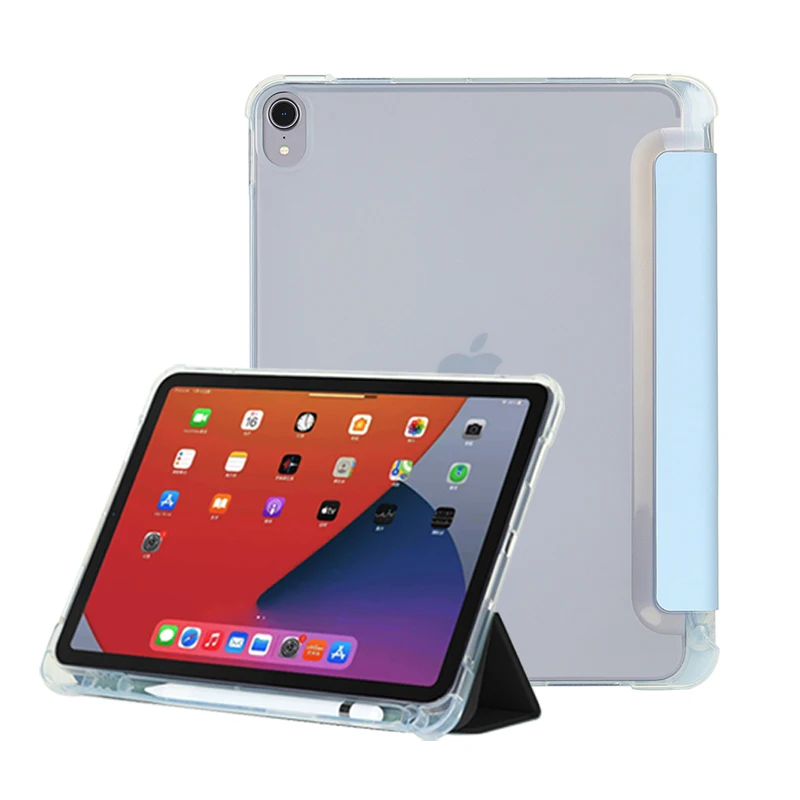 

Tablet PU leather transparent clear back case with pencil for iPad 10.9 Air 4