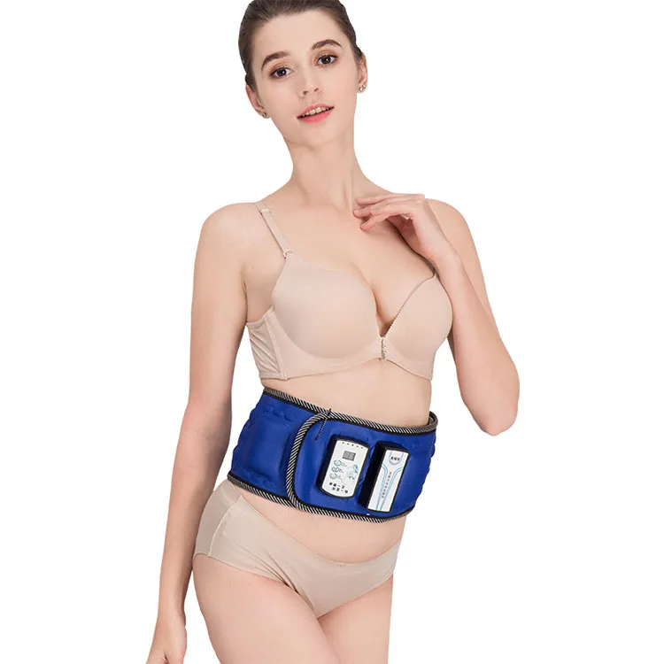 

2021 high quality men women vibrating plate electric heated far infrared abdominal leg arm slimming girdle belt, Blue