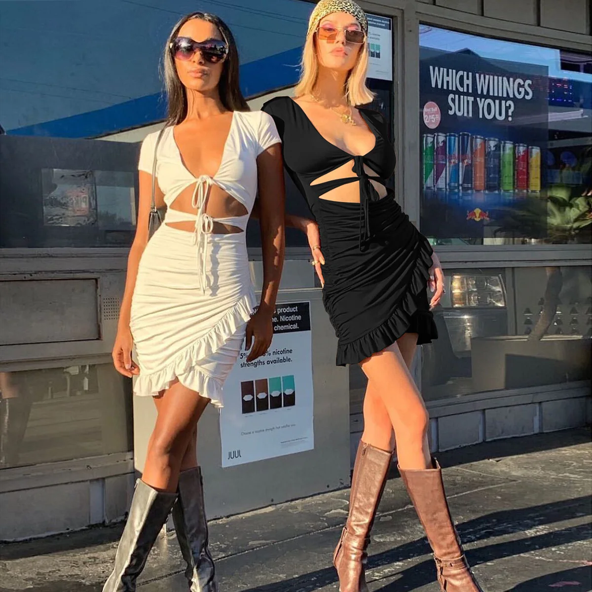 

New Arrival Short Sleeve Sexy Summer Party Pencil Women Dress V-neck Women Clothing Beachwear Casual Girls' Dresses