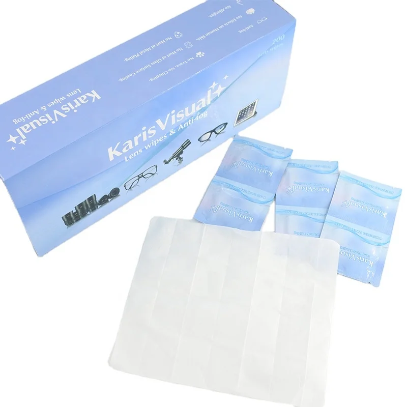 

Factory One-off OEM Disposable Anti Fog Optical Glasses Cleaning Lens Wet Wiping Paper Tissue