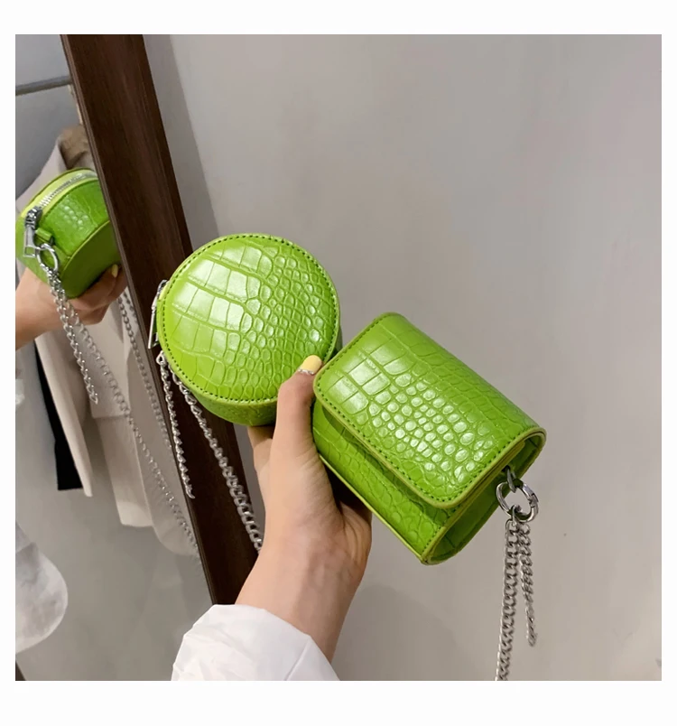 

Unique Thick Chain Mini Women Purse Luxury Famous Designer Bag Alligator Fashion Cute Purses 2021, 5colors