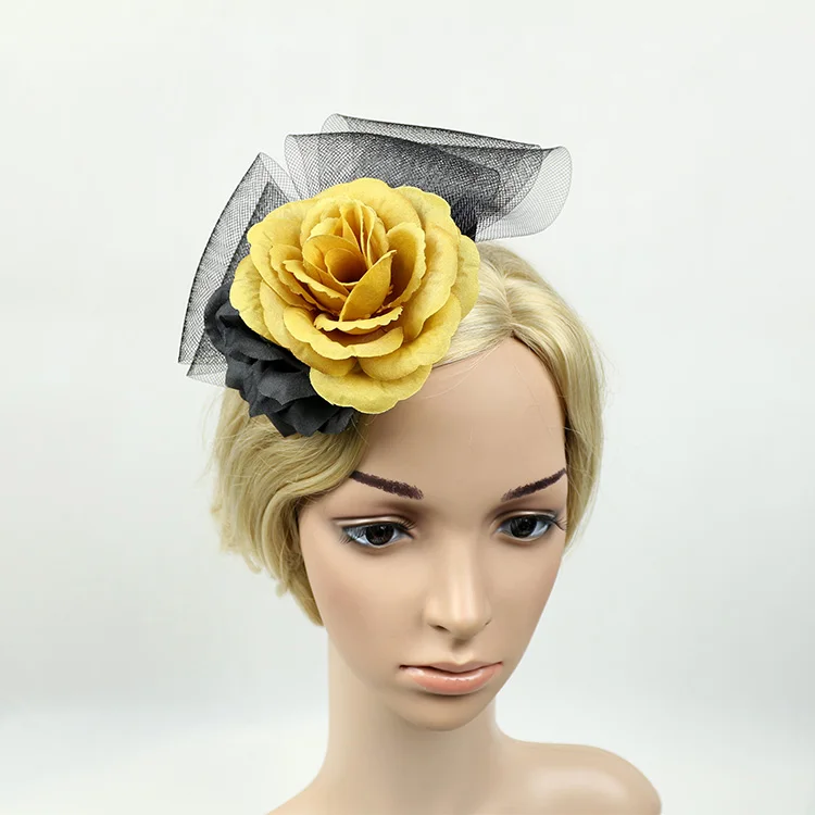 

Factory Direct Supplies Flower Bowknot Fascinator Church Hat Deluxe Hairnet Hair Hoops Gift for Girls