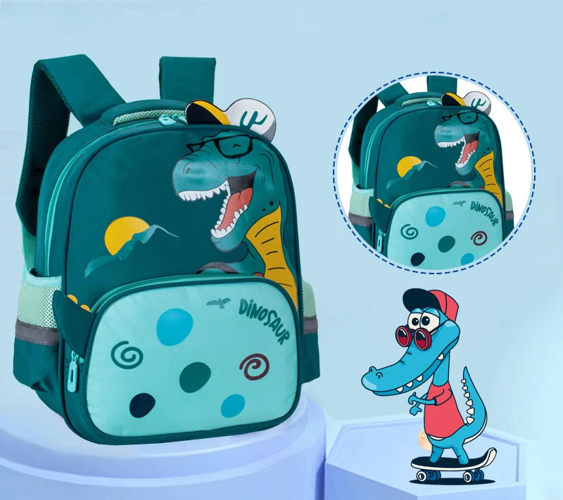 

Customized cartoon children's schoolbag primary school backpack boy girl cute dinosaur backpack zipper leisure bag