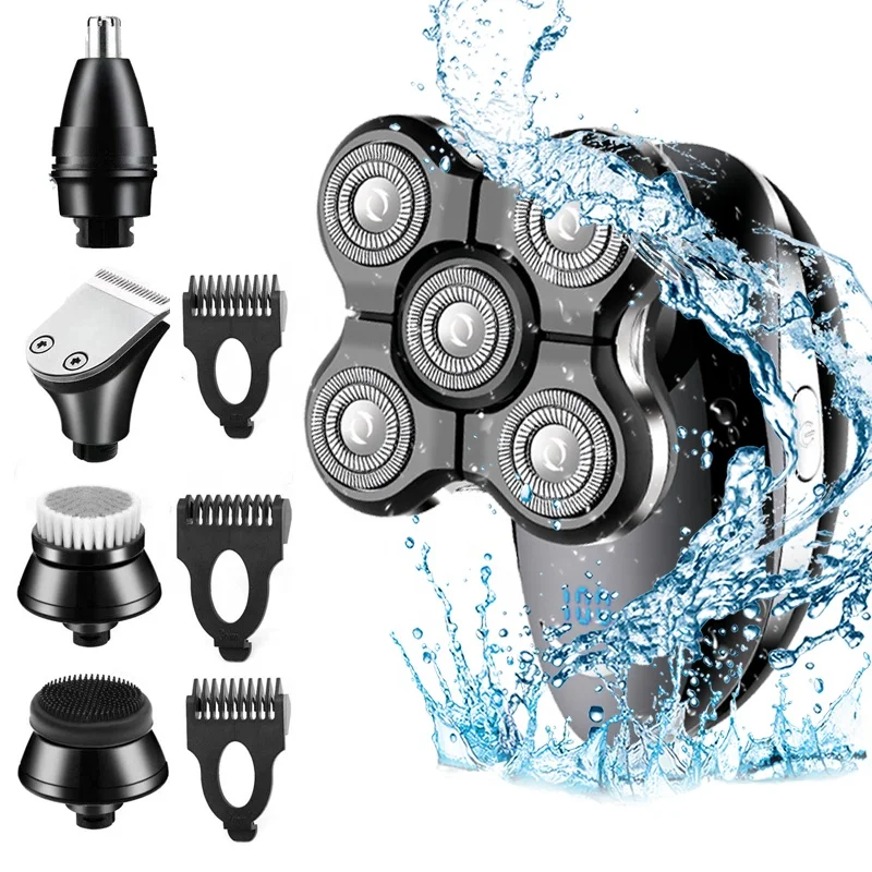 

2021 Hot Selling USB Rechargeable Electric Shaver for Men 3D Floating Head Wet-Dry Dual Use Waterproof Shaving Machine, Black