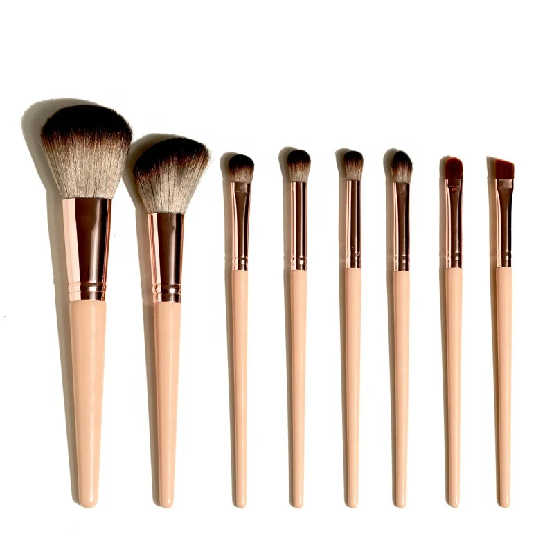 

ZH 8pcs private label vegan makeup brush set make up brushes set cosmetic brush kit, Photo