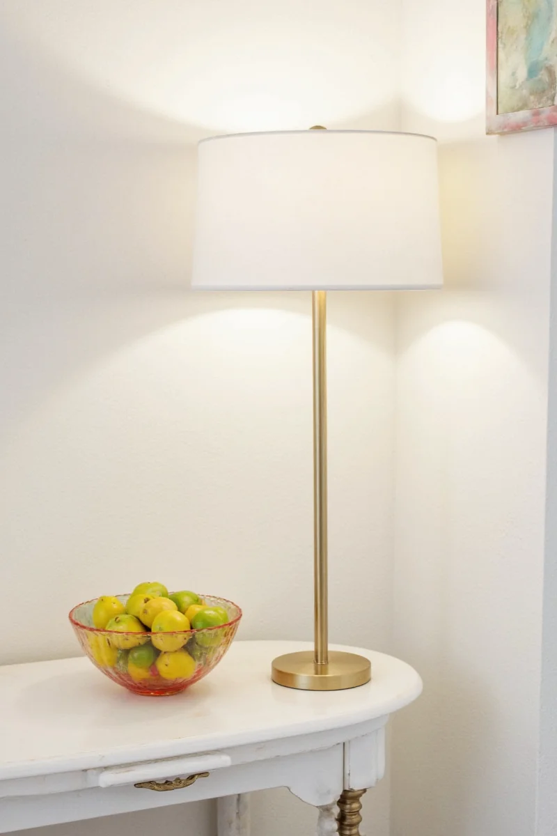 Living room decorated with safe, cord-free battery lights