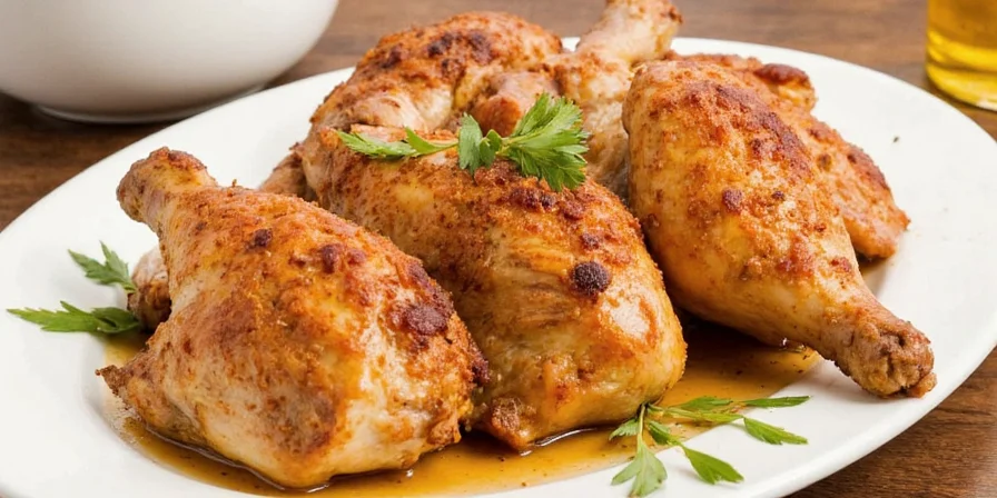 Chef checking chicken temperature during baking