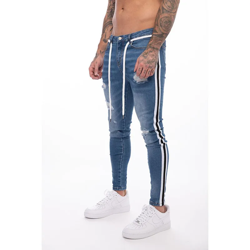 

fashion Personalized jeans Mid waist skinny jeans Casual temperament men's trousers Wholesale customization jeans for men, As picture