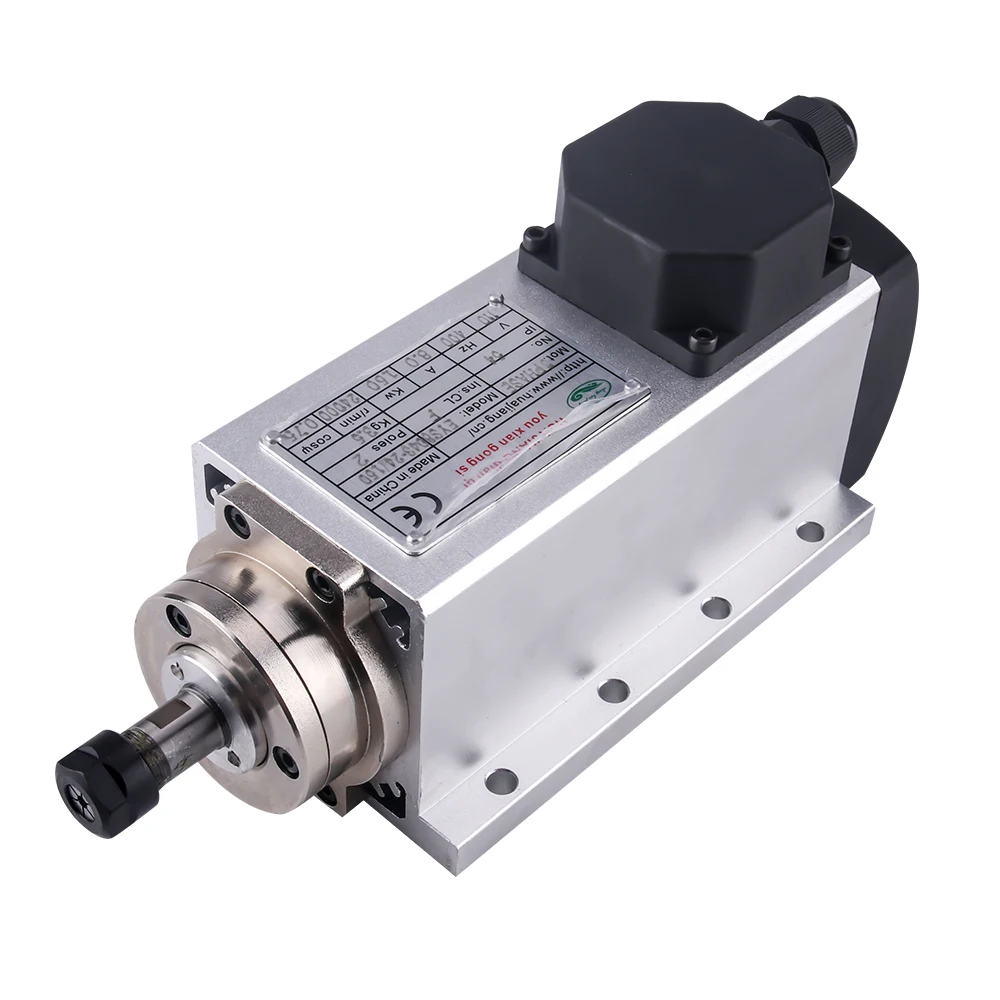 1.5 Kw 110v/220v Square Flanged Air Cooled Cnc Router Spindle Motor And ...