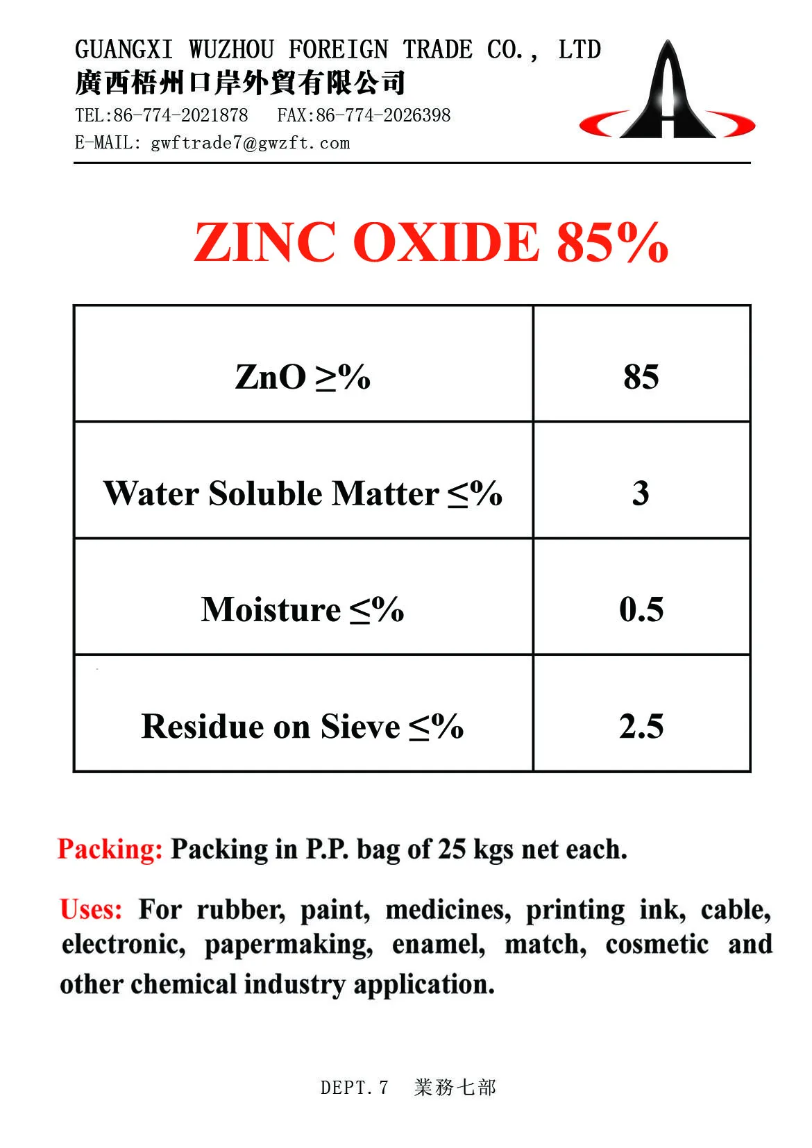 Industry Grade Zno Powder Zinc Oxide 85 Buy Zinc Oxide Feed Grade 72