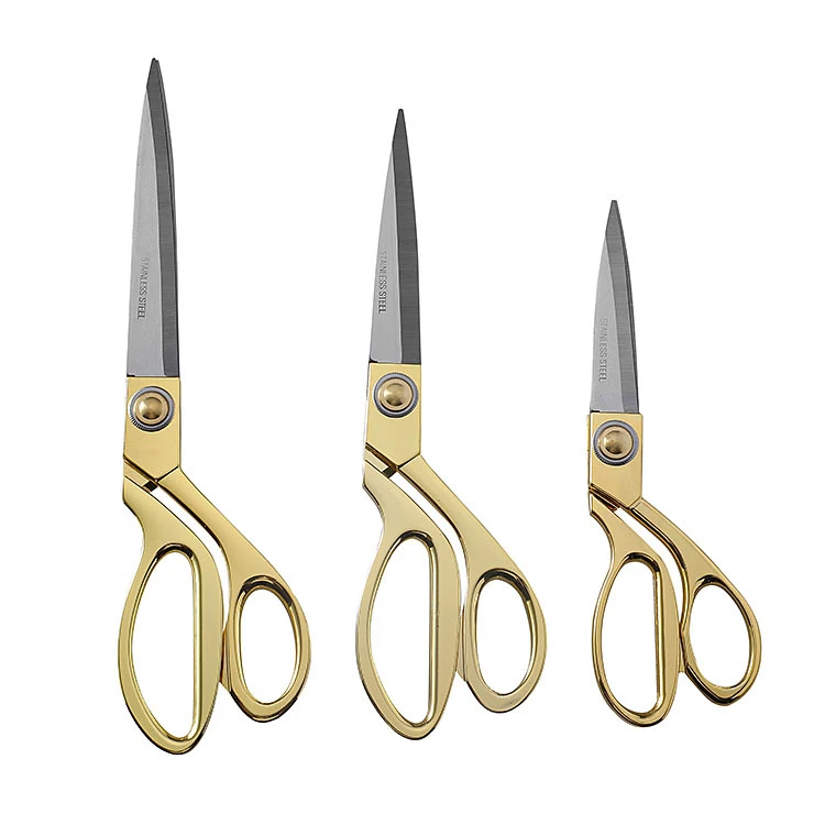 

8 9.5 10.5 Inch Gold Tailor Scissors Sharp Blade Sewing Scissors for Fabric Dressmaking Embroideries Vintage Leather Cutter