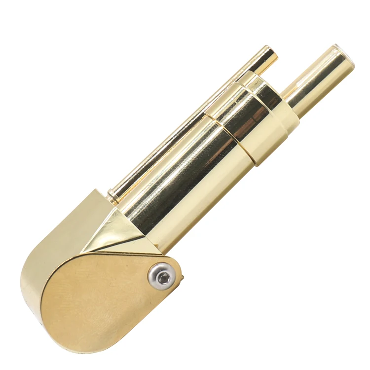 

Wholesale factory direct new design tobacco solid brass smoking pipe press 84 mm metal smoking accessories pipe custom herb, Gold