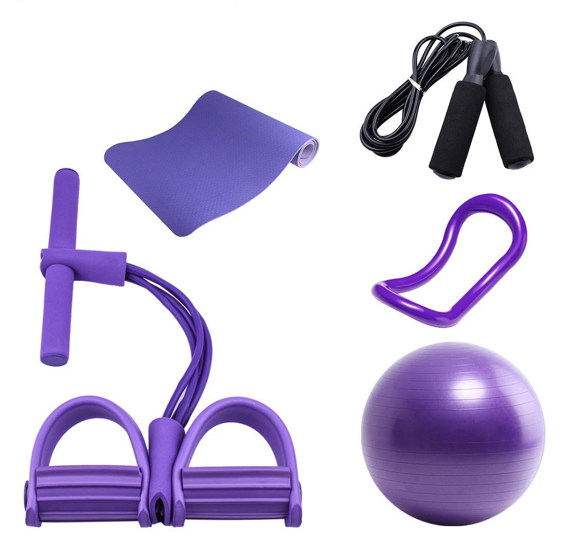 

Pilates Fitness Yoga Ball Jump Rope Set and yoga Mat 5 Pieces Set