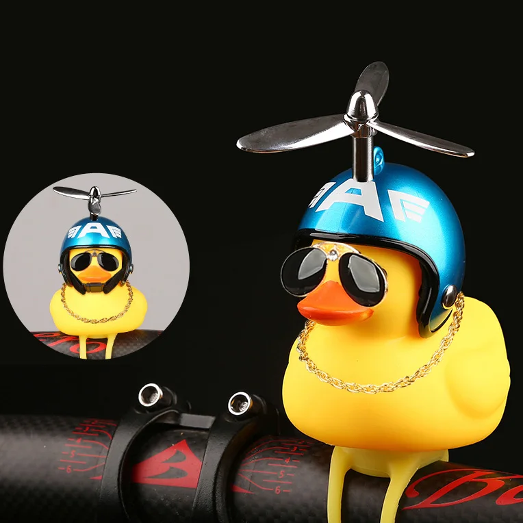 

Funny Cute Cartoon Children's Standing Yellow Duck Helmet Bike Horn Bicycle Duck Bell, As shown