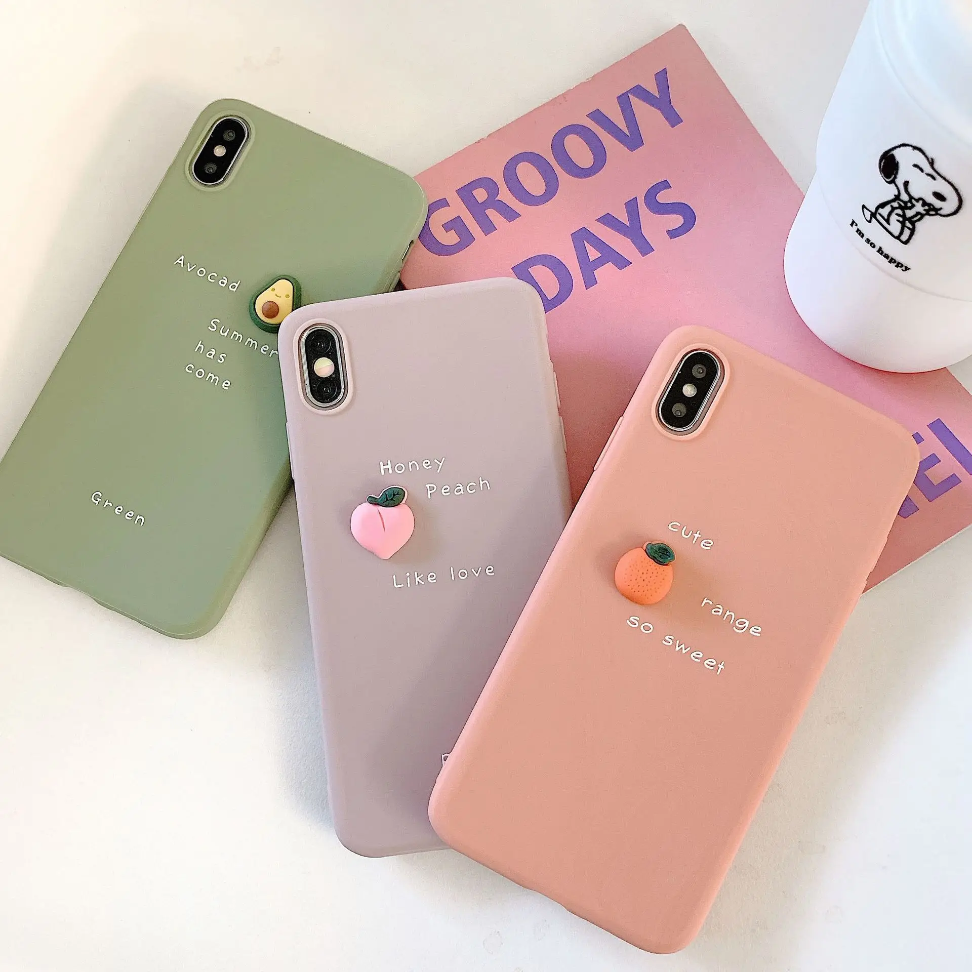 

Summer Simple Cartoon Fruit Avocado Silicone Case For iPhone 11 Pro XS MAX XR X 8 7 6 Plus SE 2, Various