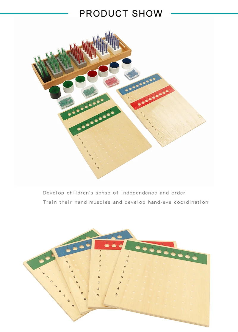 Ma189 Long Division Montessori Materials Wooden Educational Children