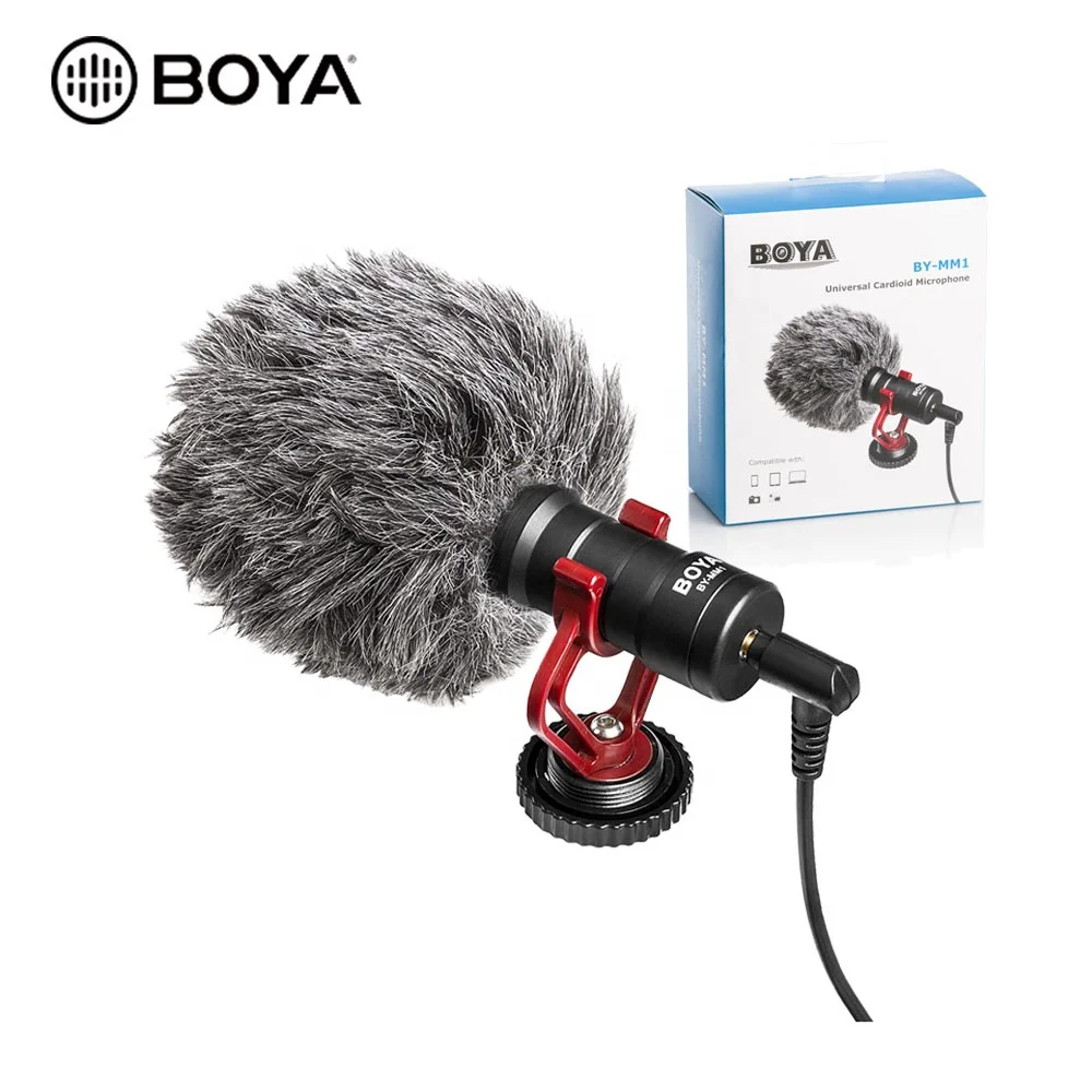 

Original Brand Microfono Boya By-mm1 Universal Cardiod Shotgun Microphone, Black